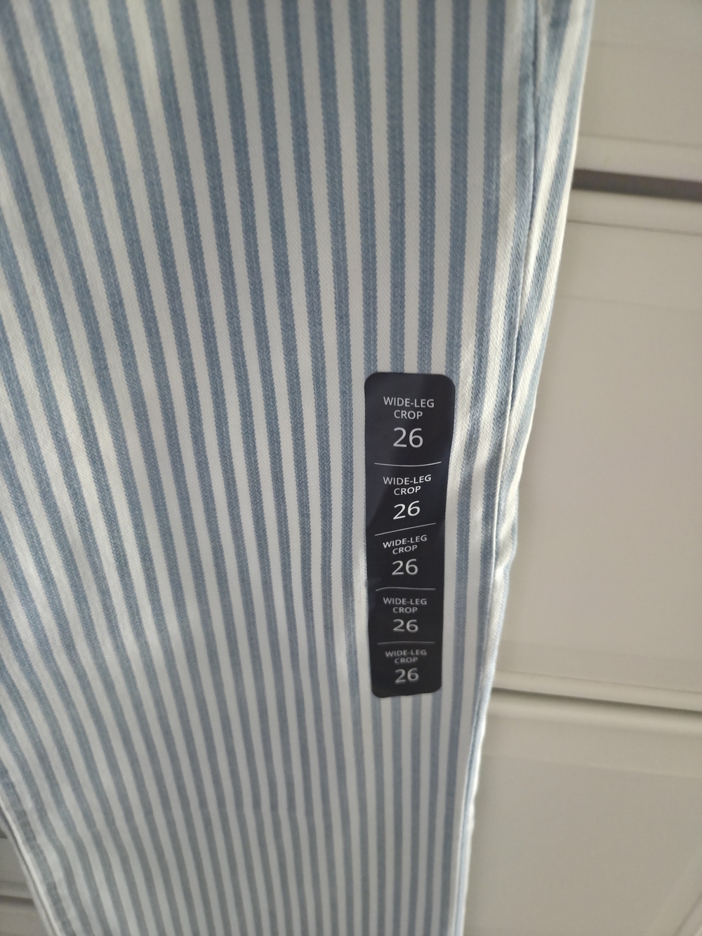 J. Crew Blue & White Striped Wide-Leg Crop Jeans - Picture 3 of 6